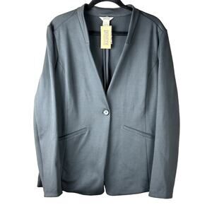 Duluth Trading Co NWT Womens Ponte Pro Blazer Sz 14 Black Career Business Office